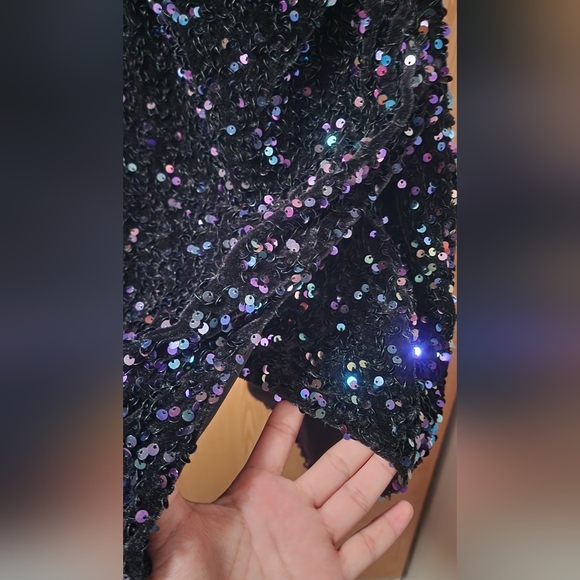 Crystal Doll Black Sequin Bodycon Mini Dress - Picture 3 of 7